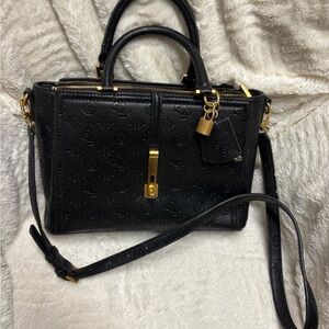 Black Embossed Leather Handbag